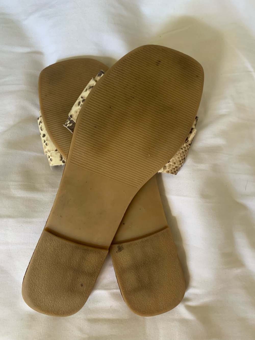 ASOS Tan Snake-Print Slide Sandals with Silver Buckles - Picture 3 of 3